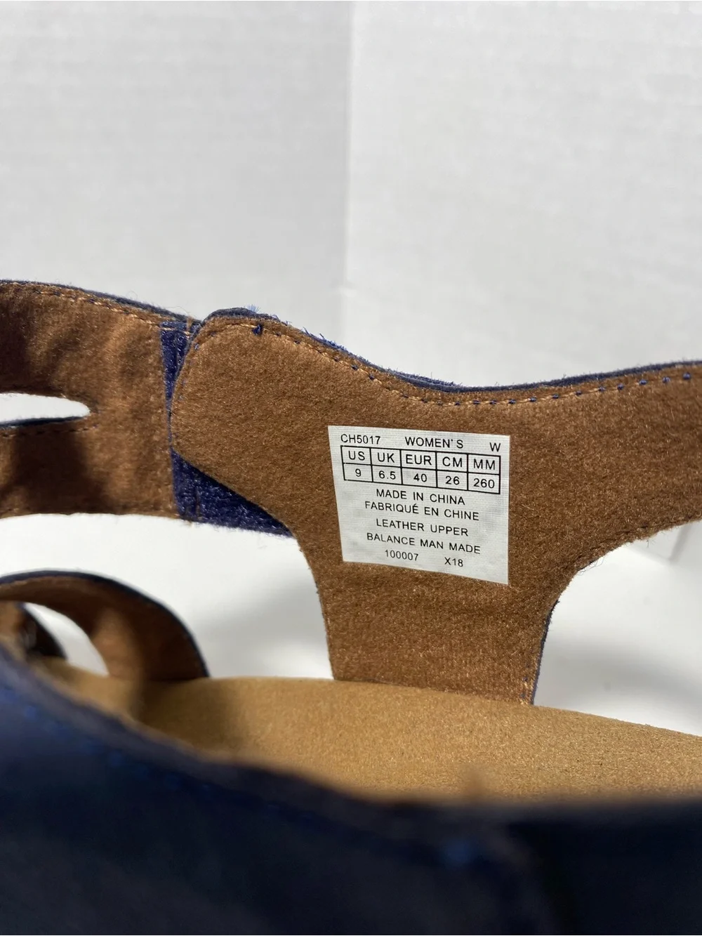 Rockport Briah platform wedge heel sandals Nubuck leather Blue Sz 9